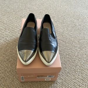 Authentic used Miu Miu Prada metal toe Sneaker pump SZ. 36